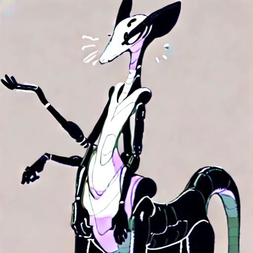 ASCII1_creature, wavy_body, flat_body, tail, inhuman, androgynous, no_breasts, no_human_traits, solo, ((8_limbs, extra_arms, extra arms, 4_arms, 4arms, 4_legs)), robe, 3_fingers, no_thumbs, 3_toes, 2_eyes, small_eyes, frog_eyes, sunken_eyes, ((vertical_nasal_slits, vertical_nostrils, long_nasal_slits, long_nostrils, large_nasal_slits, large_nostrils,)) no_mouth, cobra_hood, long_body, ((no_mouth, thick_neck, no_nose)), smooth_skin, frog_skin, ((worm_body, snake_body, slender_body, long_body, wedge_shaped_face, taur, thick_neck, wedge_shaped_nose, tapered_head, spear_shaped_head,)) tapered_tail, uniform_body_width, symmetrical_body, ((quadrapedal)), annelid, gills