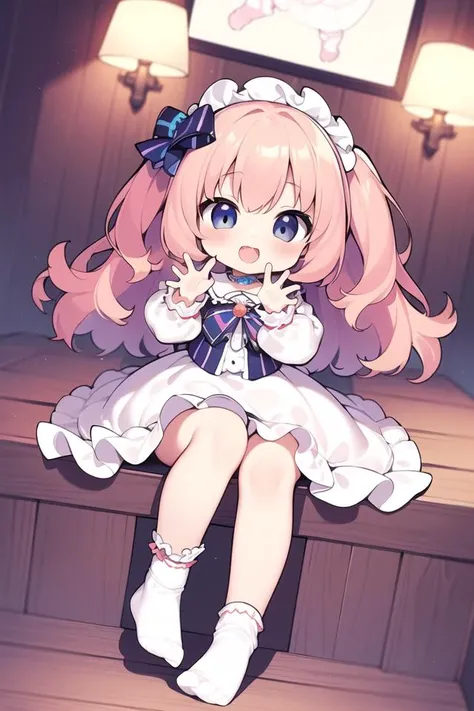 ((masterpiece)), (best quality:1.2),(very fine 8K CG wallpaper1.2),colorful,(ultra-detailed:1.2),(illustration:1.2),
(chibi:1.1),little girl,child ,,naughty smile,wave mouth ,heavy breathing, (french kiss:1.1),open mouth
,,    ,, , ,,   <lora:sockWhoseNameIDont_v20:0.5>,socks,white socks,ruffle socks,toes,(focus foot:1.2)