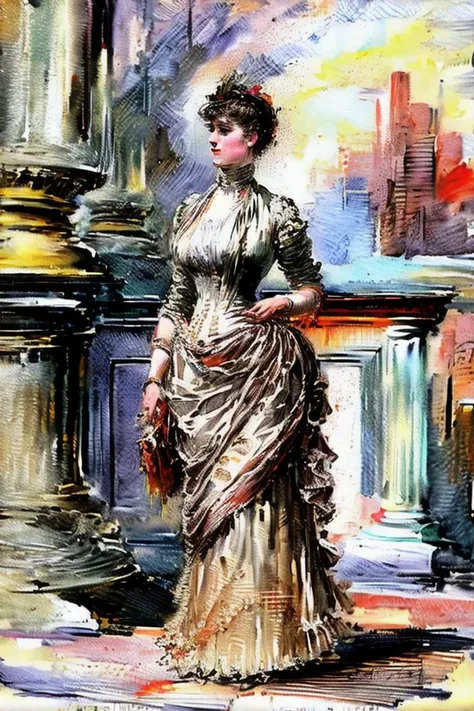 closeup  of StacyHiggins wearing dress  <lora:add_detail:3> 
illustration by Roy Krenkel <lora:rgk:1.0> 
 <lora:1880_dress_v1:1> 1880_dr3ss