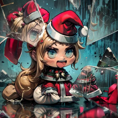 masterpiece, best quality, highres, 8k, masterpiece, best quality, highres, 8k, <lora:padoru_meme:1> padoru meme, holding sack,chibi,:d,santa hat,
<lora:BrokenGlass:1> incrsbrkngls, broken glass, reflection <lora:more_details:1>