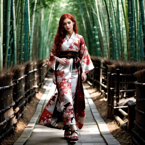 (Kyoto bamboo forest, SFW, full-length kimono with long sleeves, wide obi belt, traditional sandals, strolling through the bamboo grove, morning:1.35) Instagram_Influencer_79_By_Stable_Yogi
Faceshot_By_stable_yogi
<lora:Detail Blaster By Stable Yogi:0.5>
(center_parted_long_wavy_red_hair)