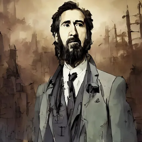 digital Ink, Nicholas Cage as president, style by DieselpunkCity, CyberCity