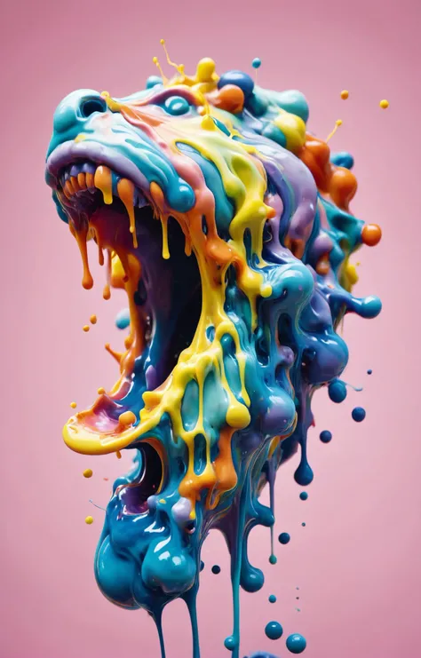 pastel colors, extreme close-up of feeding the mouth that feeds, by luis duarte, thierry cailleteau, olivier vatine, japanese ink, ink wash, drip drip drip, swirls, pastel-hued flakes, splash style, abstract art, 3D, high definition, photo-realistic, colorful two tone background <lora:acidzlime-sdxl:0.7>