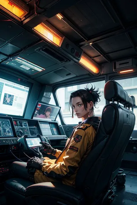 cyberpunk,Wires, electronic patterns, chips,neon lights,brain-computer interface