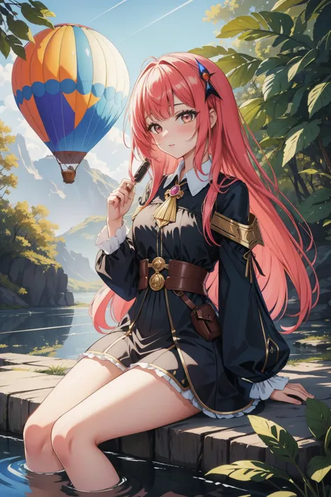 1girl, (symbolism art by Apollinary Vasnetsov:1.1) and (Vytautas Kairiukstis:0.8) and (Walter Launt Palmer:1.1) , dramatic Fractal, highly detailed, knee level shot of a ([Chupacabra|Hot air balloon]:1.3) , the Chupacabra is very [Supersized|Tangible] and 1910's, near Modular Dominica, desolate woods and pond, at Overcast, split diopter, Visual novel, Manic, Pixiecore, Neon Light, 50mm, Cold Colors, ethereal magical atmosphere, crisp lines, pixiv, photolab