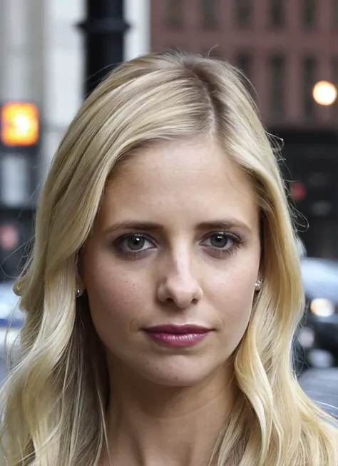 photo of sks woman, pale skin, working class in new york city, upper body, detailed skin, 20 megapixel, canon eos r3, detailed skin, detailed, detailed face, <lora:locon_sarahmichellegellar_v1_from_v1_64_32:1.25>