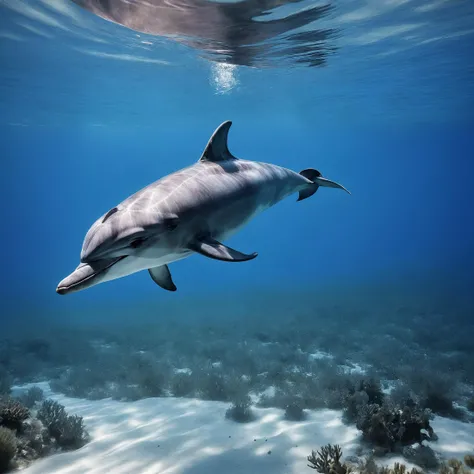underwater photograph of a dolphin