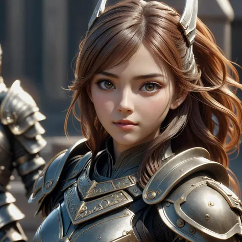 cgi anime woman in armor, high quality UHD, intricate detail, macroscopic texture quality