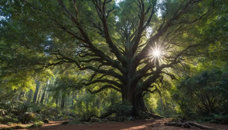 A colossal redwood tree, its towering trunk and sprawling branches a living testament to centuries of growth. captured on a sony A6000