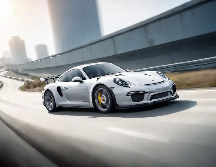 Action Films porsche driving down a busy motorway, Action Films, often for intense sequences, heroic characters, or adrenaline-fueled excitement.