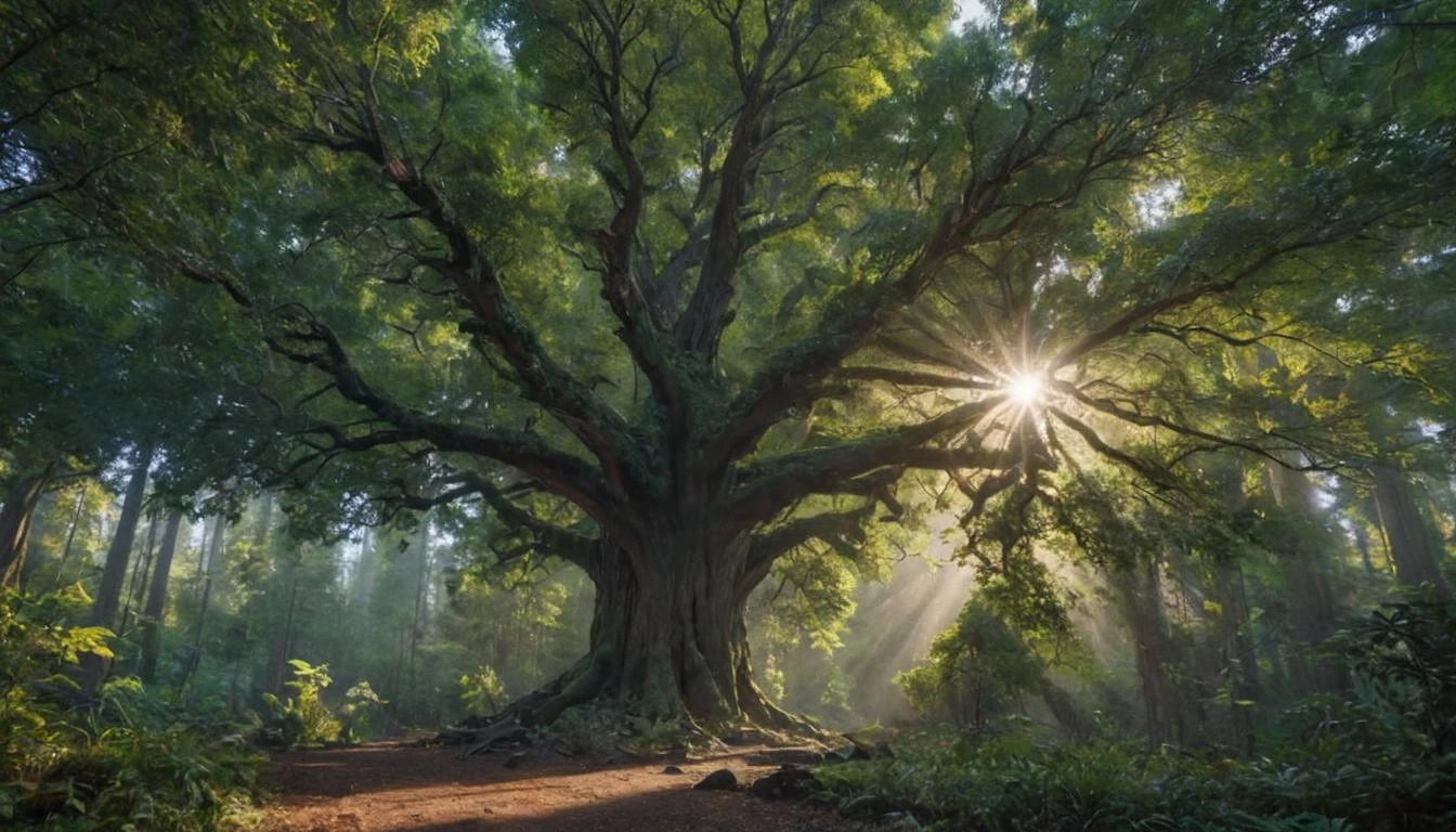 A colossal redwood tree, its towering trunk and sprawling branches a living testament to centuries of growth. captured on a sony A6000
