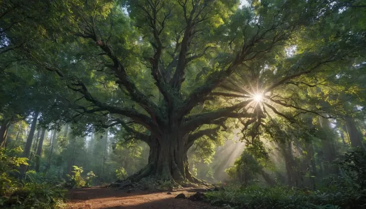 A colossal redwood tree, its towering trunk and sprawling branches a living testament to centuries of growth. captured on a sony A6000
