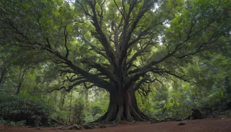 A colossal redwood tree, its towering trunk and sprawling branches a living testament to centuries of growth. captured on a sony A6000
