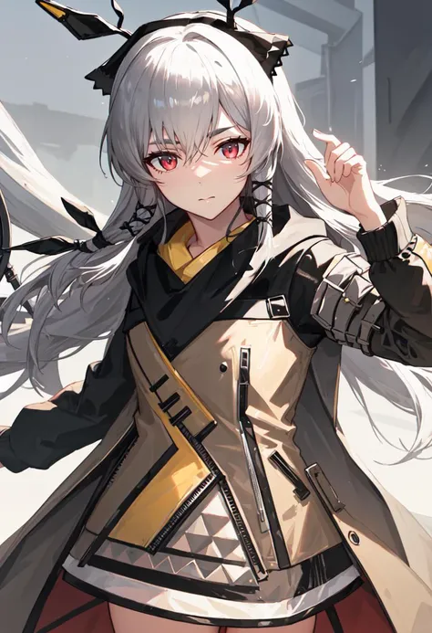 zero_two_101  <lora:ArknightsIndra-000016:1>, 1girl, solo,  Ori_skin, jean,Brass_knuckles_blade,