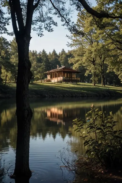 landscapes, background, low exposure, photography, realistic, 4k resolution, supreme detail, highly detailed, cinematic lighting, trees, cozy, architecture