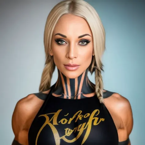 katopunk,RAW, Nikon Z 85mm, award winning glamour portrait, HDR, masterpiece, wearing a tshirt, toned, fit,blond braided hair, ((high detailed skin, skin details)), sharp focus, volumetric fog, 8k uhd, dslr, high quality, film grain, beautiful face, highly detailed glossy eyes <lora:katopunk_v3-000007:0.9>