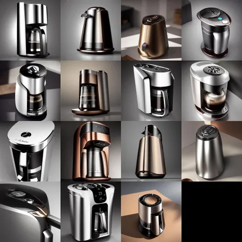 <lora:metal:1> futuristic rounded coffee maker, finely detailed, purism, ue 5, a computer rendering, minimalism, octane render, 4k, no human, different colors