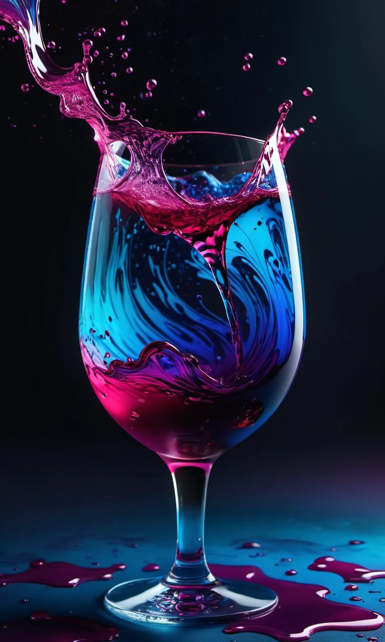(Ombre color scheme of neon pink, neon purple, neon blue, neon yellow)
High quality, 8k ultra hd, masterpiece, realistic photo, wash technique, colorful, pale touch, smudged outline, like a fairy tale, soft touch, a wine glass upside down, full filled with light blue liquor, blueberries inside glass bottom, lime slice at glass edge, night time, vampire age, close up shot, full body, Halloween night, cartoon castle background, bats upside down, luminism, three dimensional effect, enhanced beauty, luminism, 3d render, octane render, isometric, awesome full sharp colors
<lora:EnvyInkSwirlXL01:0.6> swirling ink, subsurface scattering, ultra hd, 4k, high def, Photorealistic, Hyperrealistic, Hyper detailed, analog style, realistic, masterpiece, best quality, ultra realistic, 8k, Intricate, High Detail, film photography, soft lighting, heavy shadow