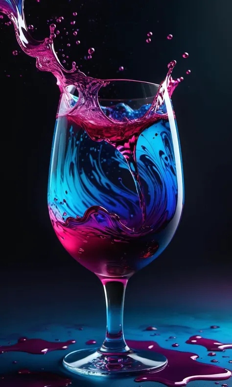 (Ombre color scheme of neon pink, neon purple, neon blue, neon yellow)
High quality, 8k ultra hd, masterpiece, realistic photo, wash technique, colorful, pale touch, smudged outline, like a fairy tale, soft touch, a wine glass upside down, full filled with light blue liquor, blueberries inside glass bottom, lime slice at glass edge, night time, vampire age, close up shot, full body, Halloween night, cartoon castle background, bats upside down, luminism, three dimensional effect, enhanced beauty, luminism, 3d render, octane render, isometric, awesome full sharp colors
 <lora:EnvyInkSwirlXL01:0.6> swirling ink, subsurface scattering, ultra hd, 4k, high def, Photorealistic, Hyperrealistic, Hyper detailed, analog style, realistic, masterpiece, best quality, ultra realistic, 8k, Intricate, High Detail, film photography, soft lighting,  heavy shadow