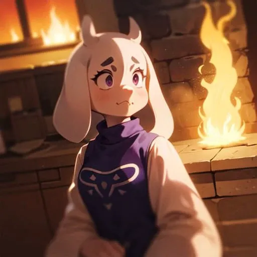 (jojo:1.0), (toriel:0.9), (serious:0.55), fire, magic,  <lora:toriel:1.0>