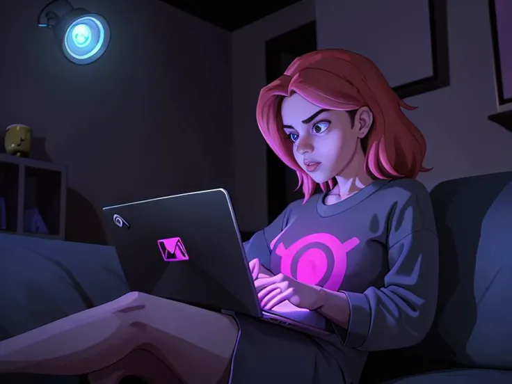 game boy color game Style, 4k, UHD, absurdres, StareWare,
1 woman looking at screen, laptop computer , sitting on sofa, dark room, lit by screen, hypnotized,
<lora:StareWare:0.7>