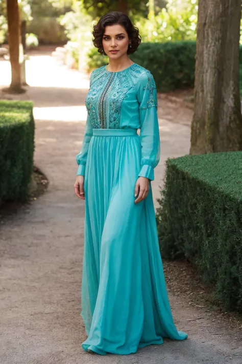 woman, highly-detailed, ultra-realistic, make-up, short hair, long dress, long sleeves, full body, outside, solo,
<lora:abr86_uk_lora_v02:0.8> abr86