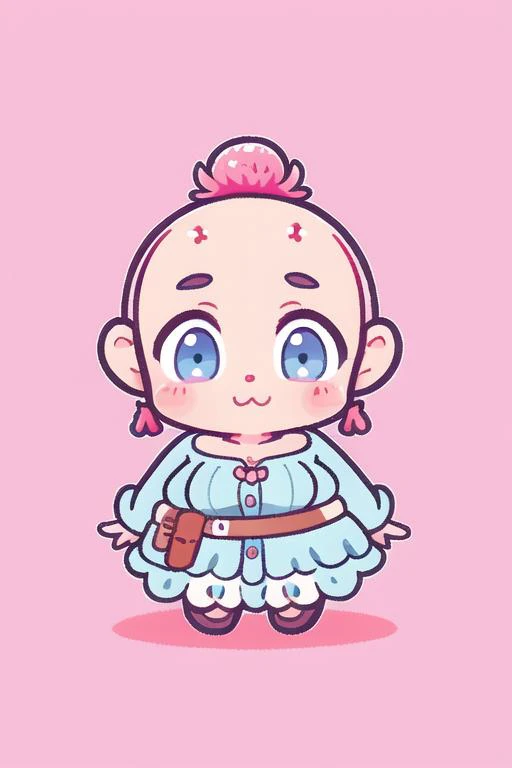 cute little lara croft from tomb raider game, chibi, ultra detailed, pixar design, 4k, uhd, studio lighting, full body, beard, bald, modern disney style