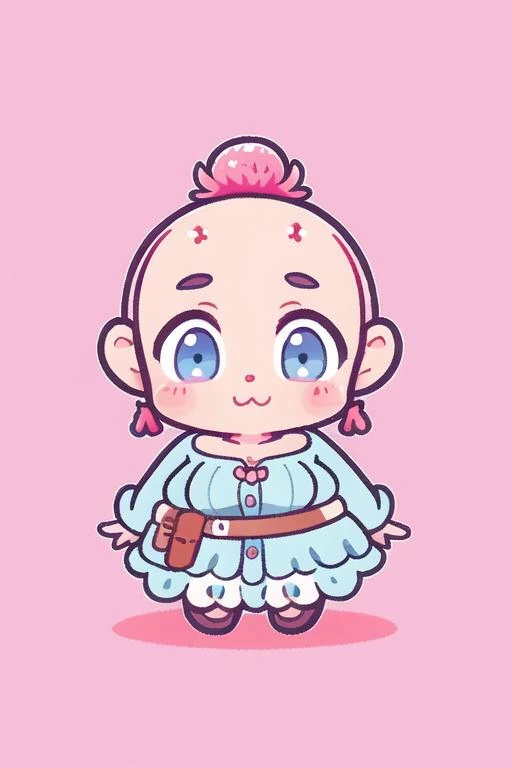 cute little lara croft from tomb raider game, chibi, ultra detailed, pixar design, 4k, uhd, studio lighting, full body, beard, bald, modern disney style