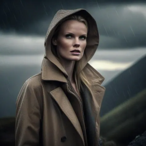 embedding:annev annev an attractive woman, on a (mountain-top), wearing a (coat), (heavy-rainstorm:1.1), 24mm, 4k textures, soft cinematic light, adobe lightroom, photolab, hdr clouds, intricate, elegant, highly detailed, sharp focus, ((((cinematic look)))), soothing tones, insane details, intricate details, hyperdetailed, low contrast, soft cinematic light, exposure blend, hdr,