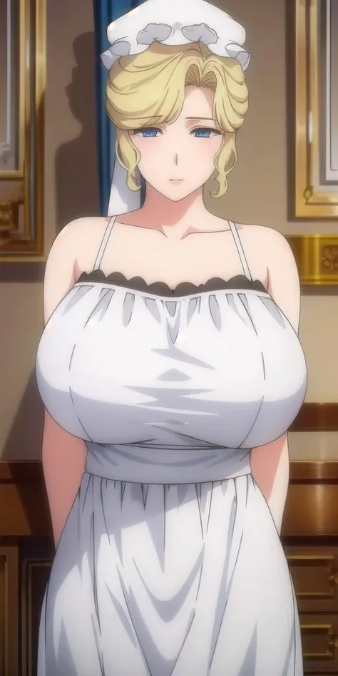 <lora:Maria_VMV2:0.7>, Maria_VM, huge_breasts, standing, solo, sundress,, masterpiece, best quality, detailed face, detailed eyes, highres,