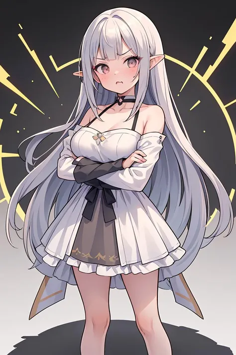 (masterpiece, best quality), female adult, elegant, east asian, hazel eyes, asymmetrical ears, protruding chin, underbite jaw, unusual face shape, striking birthmarks, , grey
dreadlocks hair, rage
wearing peasant dress, deep v-neck top, pointed-toe flats,
, standing with crossed arms and raised eyebrow, indicating skepticism