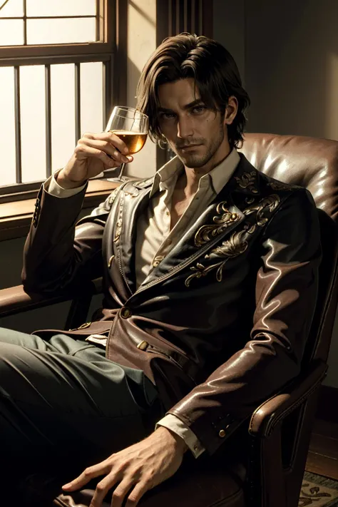 ((ultra detailed, masterpiece, best quality))
<lora:RE4Luis:0.8>
RE4Luis, 1boy, solo, brown hair, Inside a luxurious penthouse suite, sophisticated yakuza attire, reclining on a leather chair with a glass of whiskey, surrounded by opulence