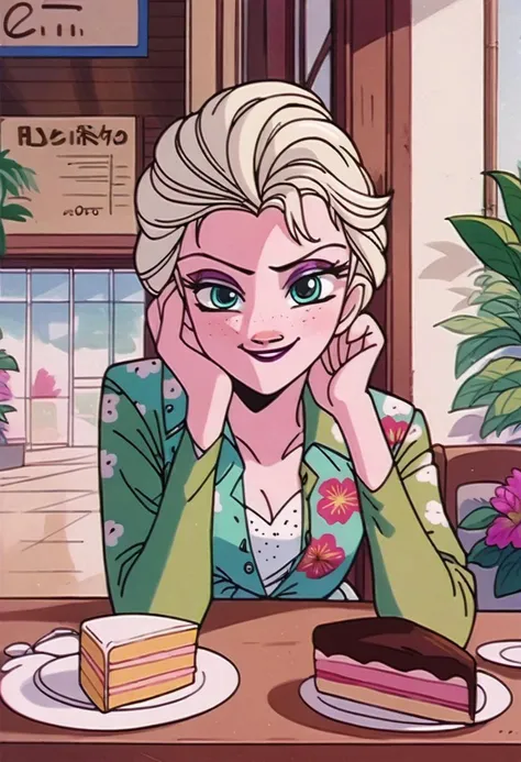 score_9, score_8_up,score_7_up, source_anime, 1girl, elsa from the movie frozen, solo,
hawaiian shirt, dress shirt, unbuttoned, multicolored shirt, shorts,
looking at viewer, pov across table, pov, table, cafe, coffee, upper body, elbow rest, seductive smile, smirk, parted lips, cake
indoors,
<lora:SlrmnRtr_pdxl_EliPot:1>