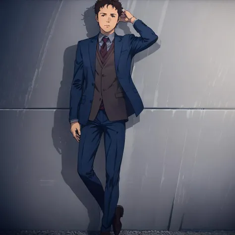 masterpiece,high quality,solo,
<lora:hathawaynoa001:0.7>,
hathawaynoa,1man,
short hair,brown hair,brown eyes,
suit,jacket,collared shirt,necktie,sweater vest,
pants,
shoes,
arm arm up,