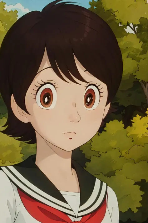masterpiece, best quality, solo, 1girl,looking at viewer, (lovely big eyes),outdoor,
 <lora:watoV1:0.8>wato, brown hair,