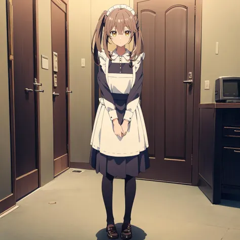 <lora:Otonari-san002:0.7>,
Otonari-san,1girl,solo,
side ponytail,
full body,standing,
maid,