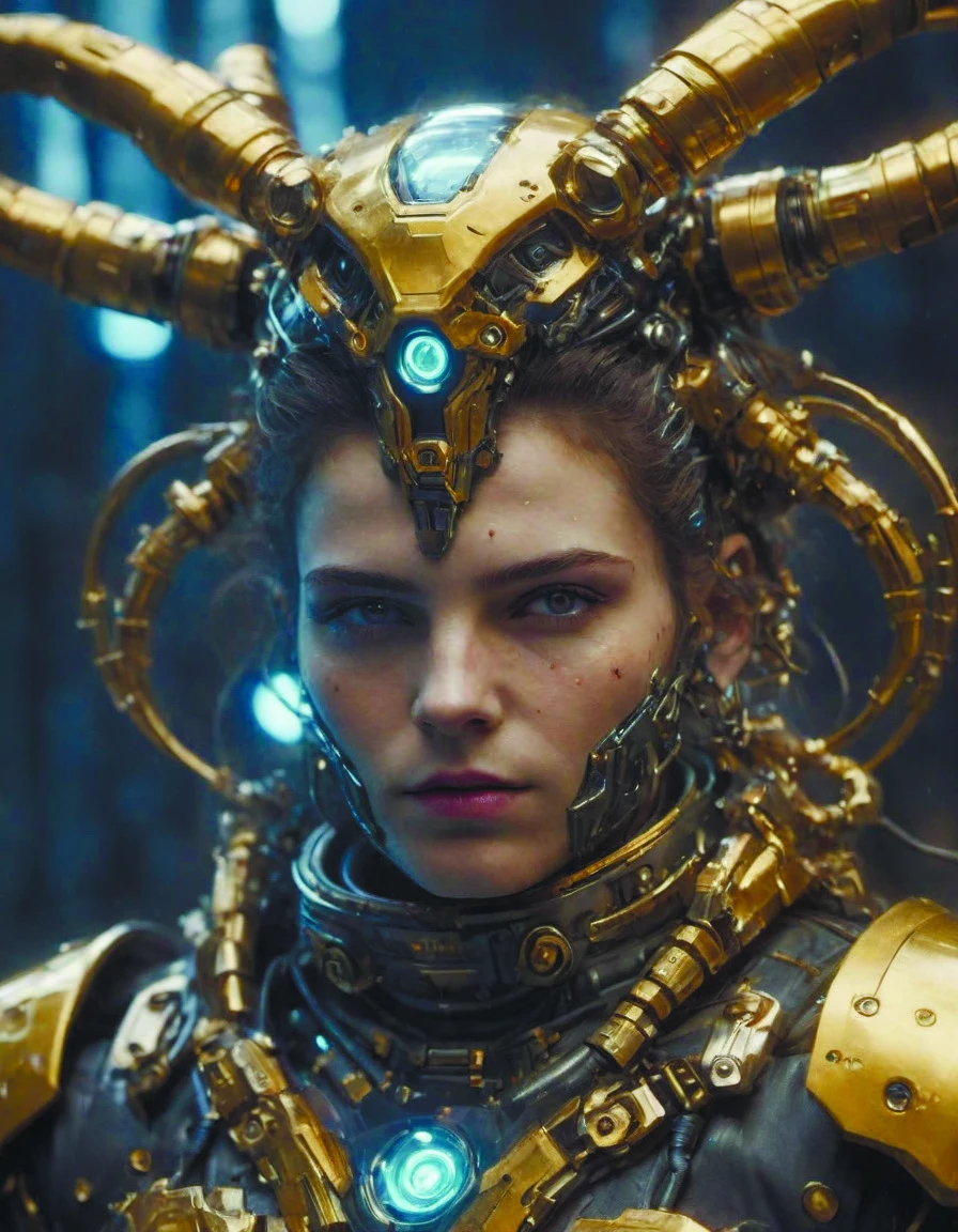 character,oni,organic,forest druid,cyber punk,portrait,robot,masterpiece,intricate,highly detailed,sharp,technological rings,by james mccarthy,by beeple and johfra bosschart,combination in the style ayami kojima,3d beeple,unreal engine,by tooth wu,wlop,beeple,dan mumford. concept art,octane,greg rutkowski very coherent symmetrical. cinematic,key art,hyper realism,high detail,8 k,iridescent accents,albedo from overlord,the library of gems,intricate. intricate,iridescent accents yellow,scifi <lora:RoboXLv2:0.8> <lora:add-detail-xl:1.6> DonMPl4sm4T3chXL <lora:DonMPl4sm4T3chXL-000010:0.6> teslapunkai <lora:TeslaPunkAIv2p:0.5>