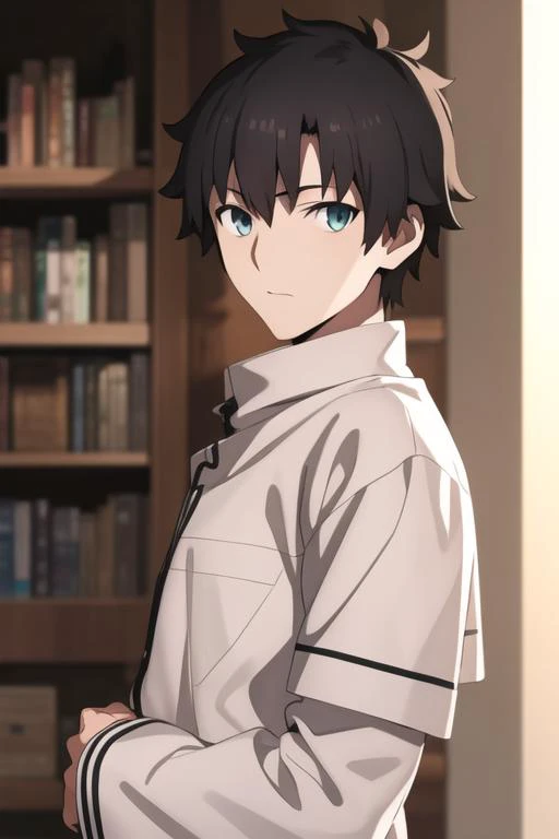 masterpiece, best quality, high quality, 1boy, solo, male focus, looking at viewer, upper body, <lora:fujimaru_ritsuka:0.72>, fujimaru_ritsuka, <lora:animemix_v3_offset:0.30>