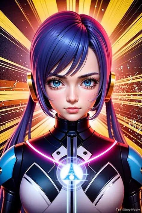 Style: Cyberpunk
Color scheme: Dark and neon colors, such as black, blue, purple, and pink.
Texture: Gritty and metallic textures, with a focus on sharp lines and angles.
Subjects: Futuristic cityscapes, robots, cyborgs, and other technological elements.
Lighting: High contrast lighting with strong shadows and bright highlights.
Composition: Dynamic compositions with diagonal lines and asymmetrical balance.
Mood: Dystopian and futuristic, with a sense of danger and uncertainty.
Techniques: Generative adversarial networks (GANs), neural style transfer, and other deep learning techniques can be used to create the artwork., [(white background:1.5)::5],hexagon,mid shot, (Highest picture quality),(Master's work),(ultra-detailed),(Detailed eye description:1.0),(lens flare:1.0),( poster:1.0), (close-up:1.0),(solo),(many colorful vines:1.0),(floating pink blades:1.0),(water wings:1.0), (dappled sunlight,light rays,caustics:1.2), (colorful:1.0),(beautiful detailed glow:1.0),(grim expression:1.0),(small:1.0),(closed mouth:1.0),blue hair, glowing,(blue electromagnetic wave:1.6),bare shoulders, twintails, (bubble, caustics, motion lines:1.2), butterfly, (very long hair:1.2), wind,forest:1.4, river,(bloom:1.5),(night:1.5)