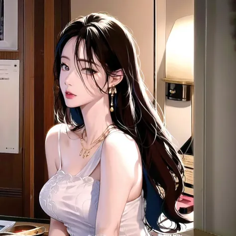 (raw photo:1.2), (photorealistic:1.4),((physically-based rendering)), best quality,masterpiece,best quality,official art, (realistic, photo-realistic:1.4), (high detailed skin:1),
1girl,woman,asian girl, whole body,
long hair, black hair,
white dress, long dress, jewelry, earrings, necklace,
Facing Front,facing viewer, looking at viewer,
<lora:Pbx_v2:0.9> <lora:koreanDollLikeness_v10:0.1>