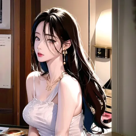(raw photo:1.2), (photorealistic:1.4),((physically-based rendering)), best quality,masterpiece,best quality,official art, (realistic, photo-realistic:1.4), (high detailed skin:1),
1girl,woman,asian girl, whole body,
long hair, black hair,
white dress, long dress, jewelry, earrings, necklace,
Facing Front,facing viewer, looking at viewer,
<lora:Pbx_v2:0.9> <lora:koreanDollLikeness_v10:0.1>