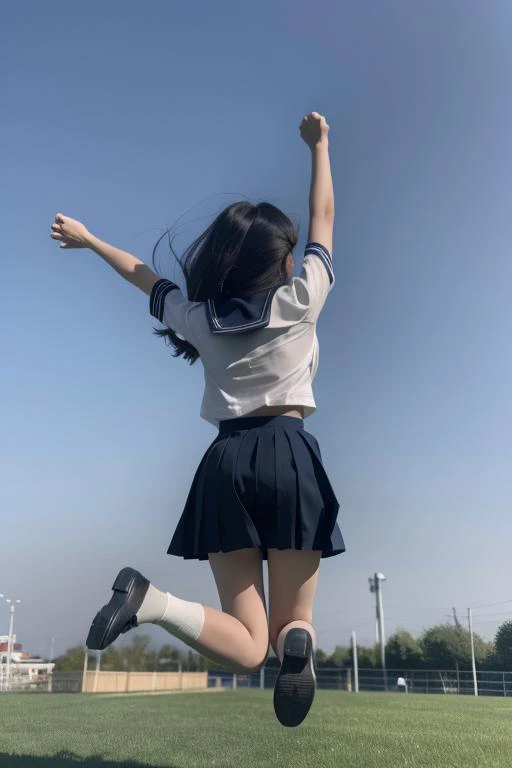 一个简单的跳跃动作 a simple jumping photo pose