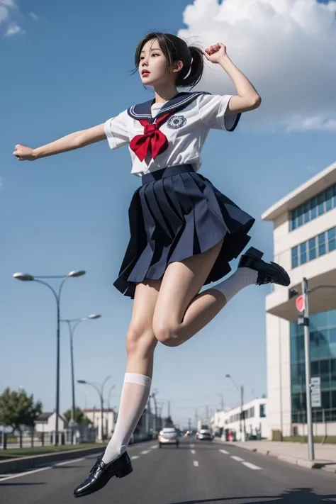 (invisible:1.5, no humans:1.5, headless:1.5, handless, legless), grey skirt, long sleeves, neck ribbon, red ribbon, ribbon, sailor collar, navy school uniform, skirt, navy sailor collar, (cute big breast), (from side), black tights, 
(8k, RAW photo, best quality, masterpiece:1.2), (realistic, photo-realistic:1.37),photon mapping, radiosity, ((Hasselblad photography)),physically-based rendering,