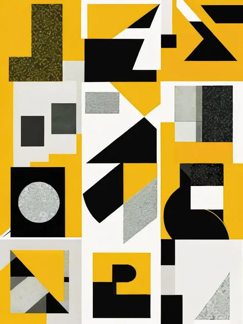 <lora:JonathanBarnbrook:1>a collage of different type of art with a yellow background and black, white, orange, and yellow colors by Jonathan Barnbrook