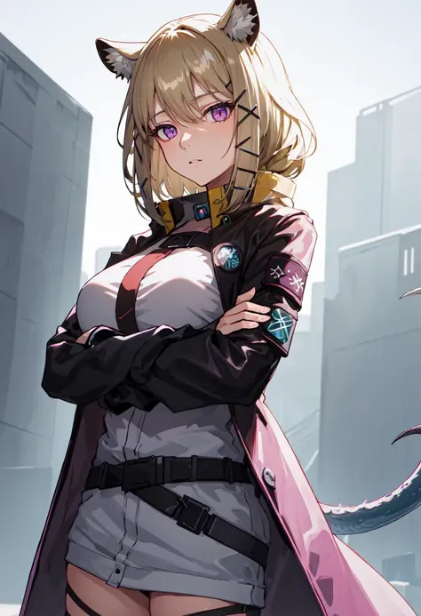(safe:1.10), best quality, masterpiece, highres, solo, (utage_arknights:1.10), crossed arms, cowboy shot, looking at viewer, 32 <lora:utage_arknights:0.80>