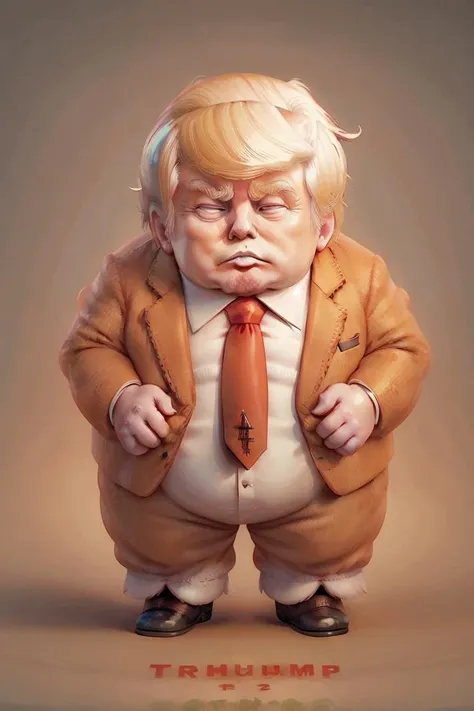 (Donald Trump:1.4), angry, the_trump, full body, big head, little body, (suit:1.4), (red tie:1.4), <lora:fat:0.6>