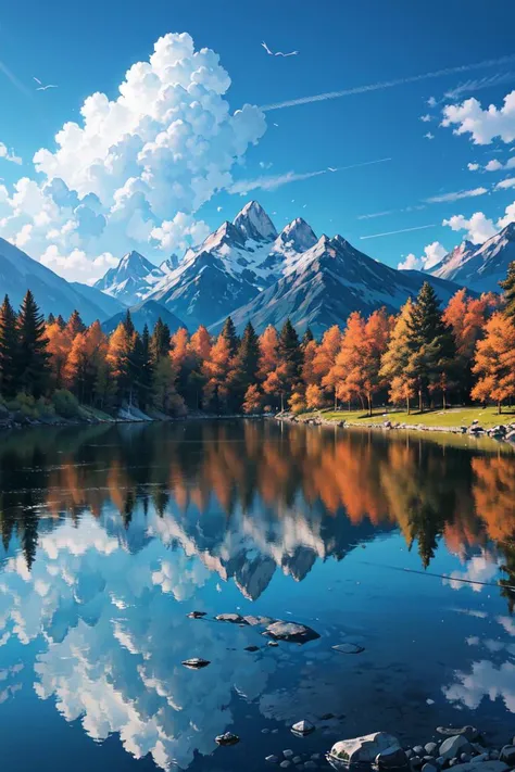 high definition, 8K resolution, crystal clear lake