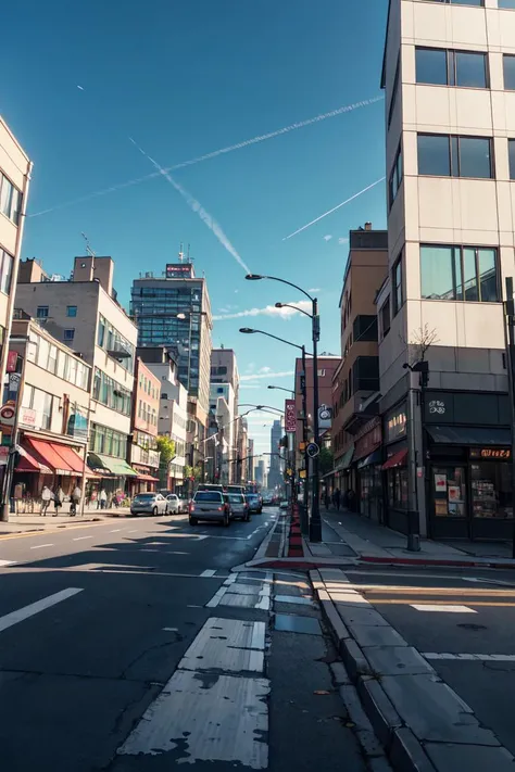 high definition, 8K resolution, busy street downtown
