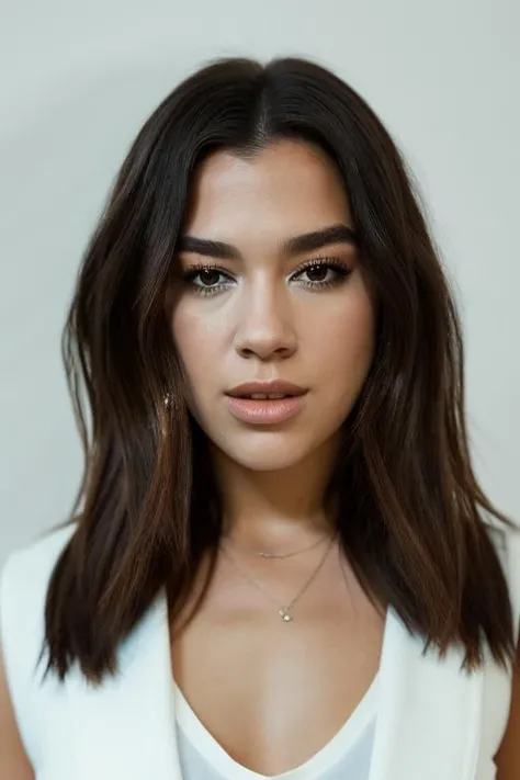<lora:du4l1p4:0.9>, a Realistic full body photo of du4l1p4 woman, 1girl, solo, long hair, looking at viewer, black hair, brown eyes, jewelry, heart, parted lips, teeth, necklace, black eyes, bracelet, lips, thick eyebrows, portrait, realistic, heart necklace, professional Photography, Photorealistic, detailed eyes, RAW, analog, sharp focus, 8k, HD, DSLR, high quality, Fujifilm XT3, film grain, award winning, masterpiece