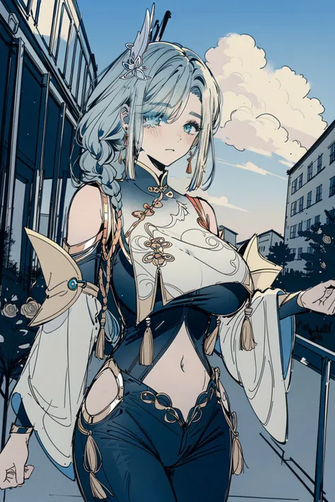(incredibly absurdres absolutely resolution: 1.5), highest quality, masterpiece, ultra high resolution, 8k, (multiple girls), (gorgeous dresses with many gorgeous and colorful decorations) BREAK shoujo manga style, (loli), soft line drawing, digital enhancement, shojo manga touch, environmental change scenes, shojo manga core, ( Hair length to the shoulders))), (((short braid))), ancient capital of the West, full body visible angle, entangle, beautiful and aesthetic: 1.5, High quality: 1.3